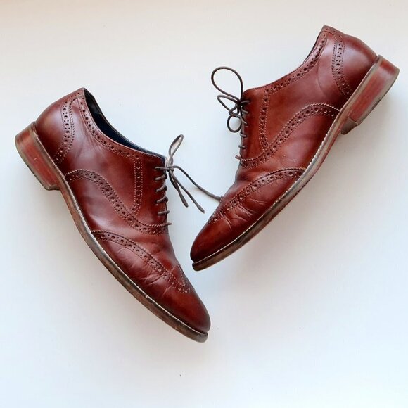 Cole Haan Men\'s Brown Leather Classic Wingtip Oxford Lace Up Shoes Size 9 main image 12